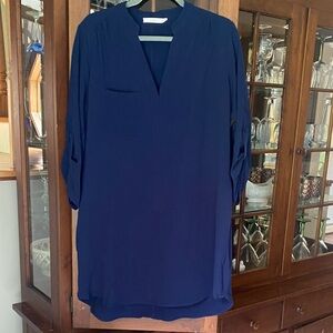 Lush Deep Blue Long Sleeve Dress